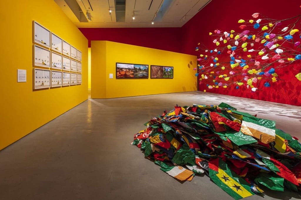 Architect Carlos Jiménez devised the immersive, dramatic installation for the Moody Center's "Radical Revisionists." (Photo by Nash Baker)