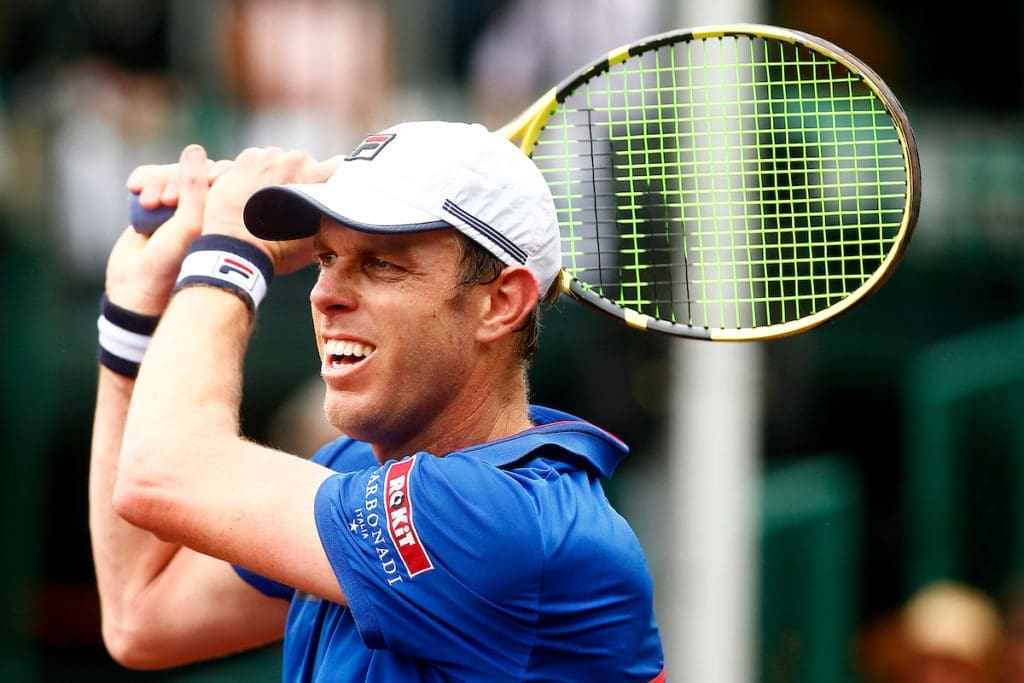 Sam Querrey plays Janko Tipsarevic on center court in their quarterfinals match during the 2019 US Men's Clay Court Championships at the River Oaks Country Club. (Photo by Jared Wickerham/US Clay)