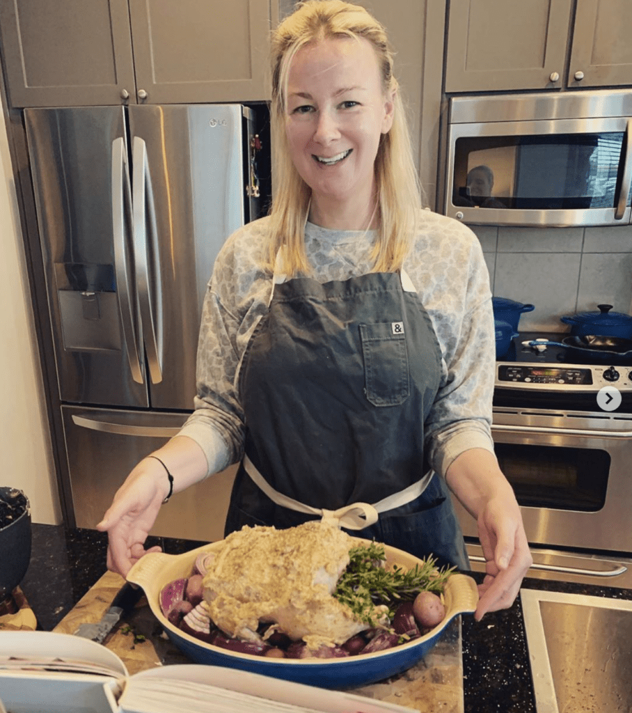 Libby Cagle cooking at home during the COVID-19 quarantine.
