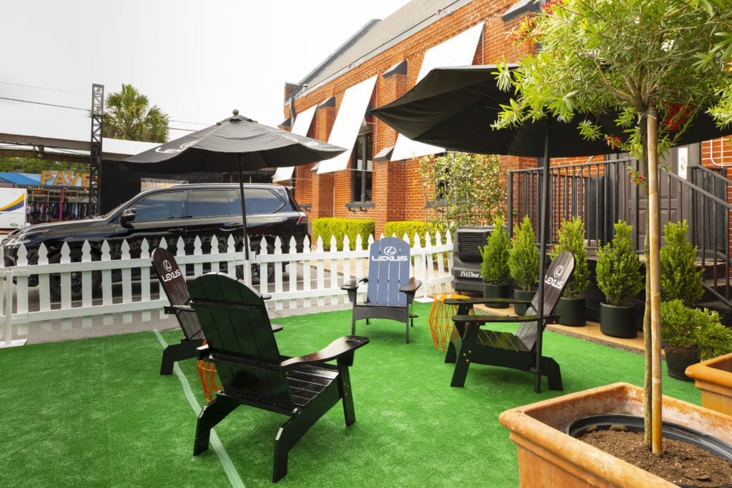 One Fifth Mediterranean's Lexus Patio was verdantly outfitted by Tellepsen Landscaping. (Photo by Julie Soefer)