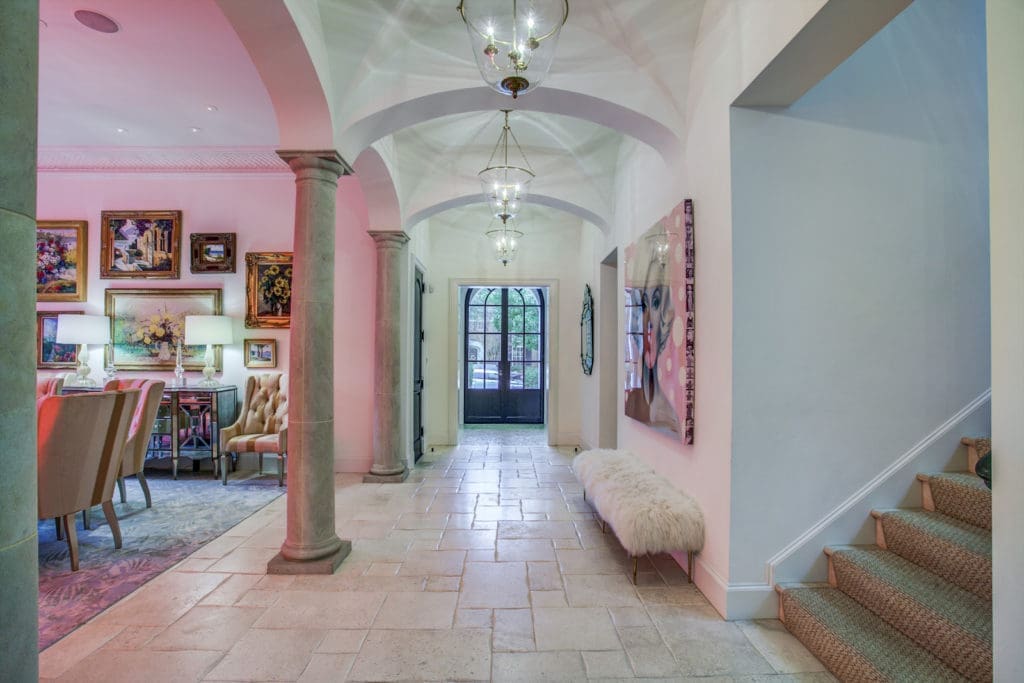 Kameron Westcott's signature love of pink is evident throughout the home.  (Photo by Compass Real Estate)