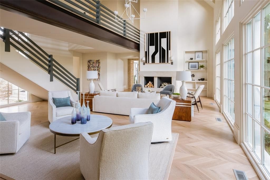 The great room of 5142 Stonegate Road. (Photo by Compass Real Estate)