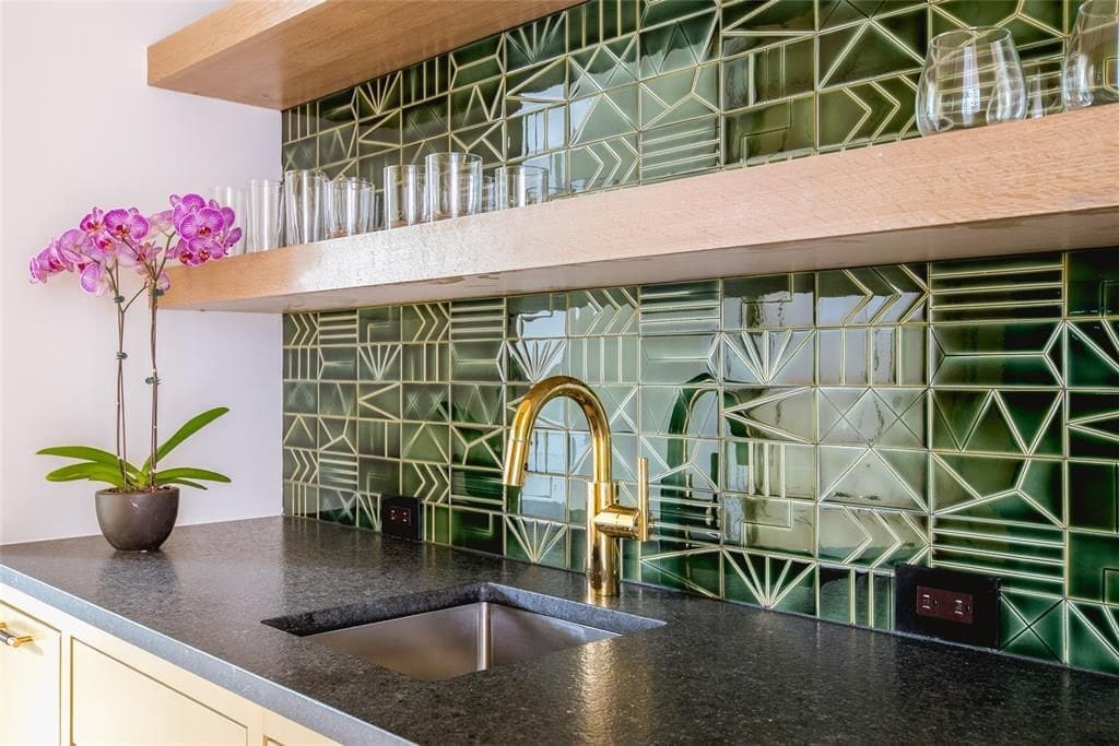 A splash of color in a Dallas new build.  (Photo by Compass Real Estate)