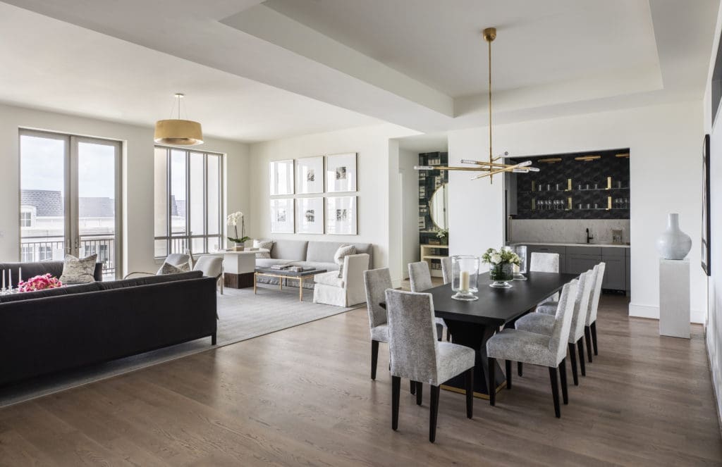 The bar area is a feature homeowner’s want to translate into condominium living. (Photo by Julie Soefer)