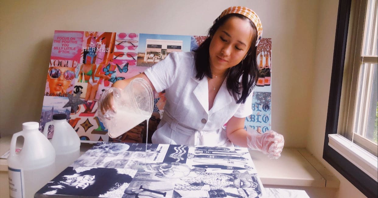 Alexis Ho converted her childhood playroom into an art studio.