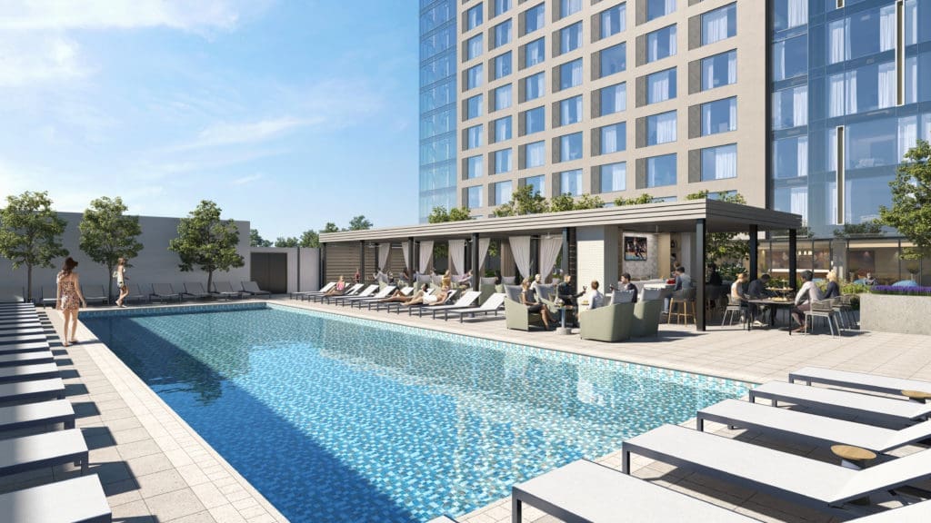 Order food from Copper & Steel up to the rooftop pool. (Courtesy of Hyatt Regency)