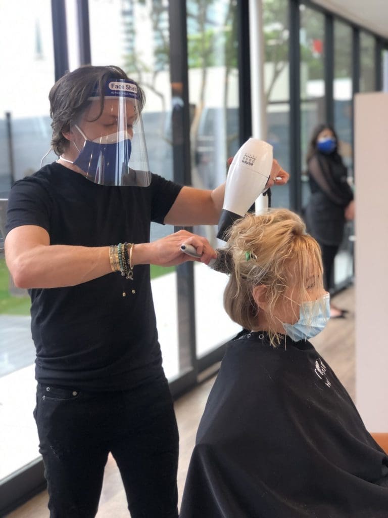 David Bamford in the new look of stylists at his Therapy Hair Studio.