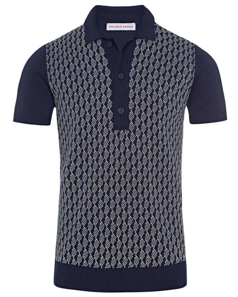 Orlebar Brown navy-blue polo, $445, at Stanley Korshak, stanleykorhsak.com