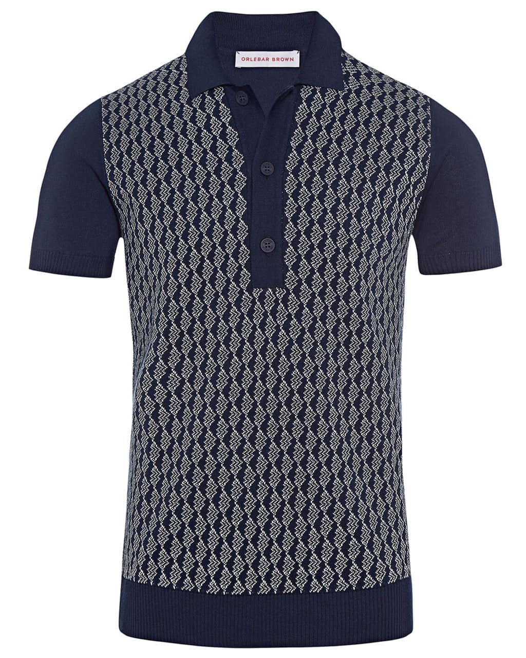 Orlebar Brown navy blue polo, $445, available at Stanley Korshak and Stanleykorhsak.com