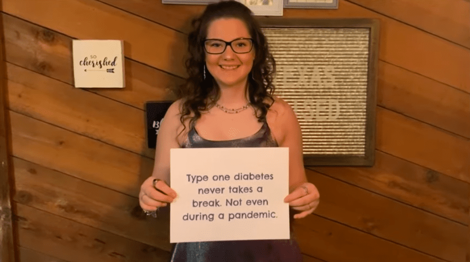 Diabetes patient Madison Harlin joined the virtual fundraiser from home. (Photo courtesy of JDRF) 