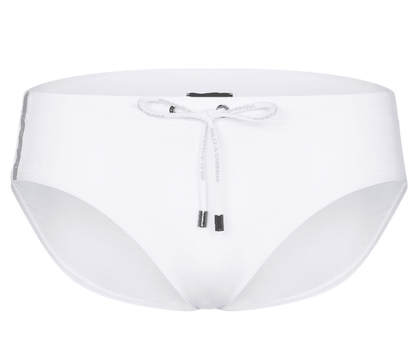 Dolce & Gabbana side-stripe swim trunks, $265, at farfetch.com