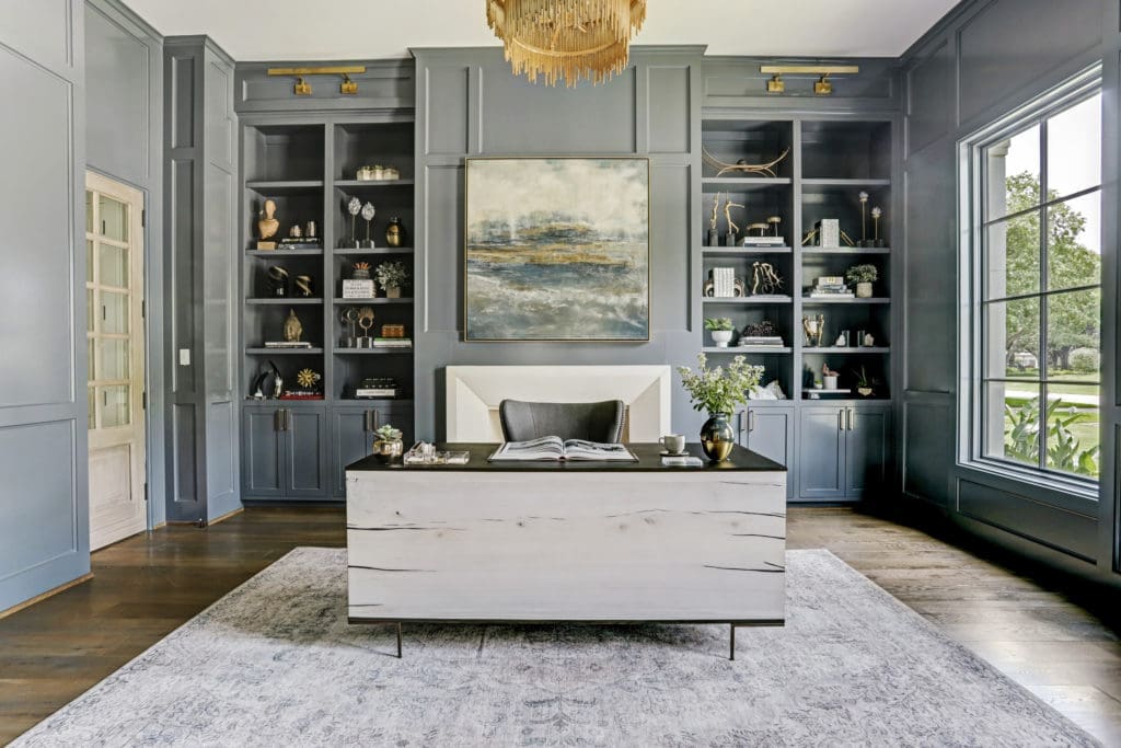 The study is transforming to the home office as a pandemic necessity, a trend expected to be long-lived as companies reduce commercial office space.  (Photo courtesy of Frankel Building Group)