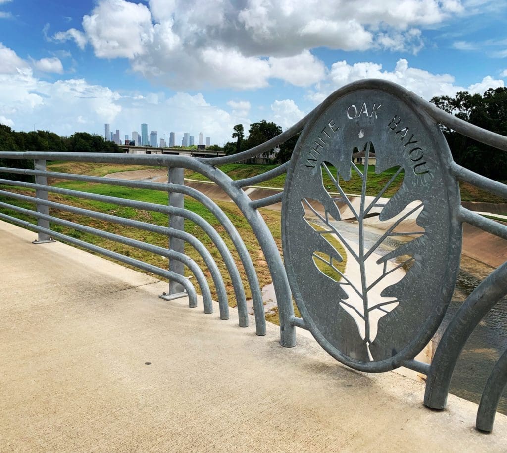 Gorgeous city vistas greet you at White Oak Bayou.