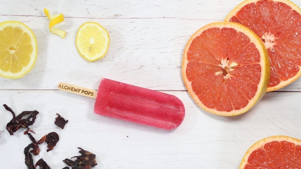 Alchemy Pops is known for fresh ingredients and creative flavors like these grapefruit hibiscus. 