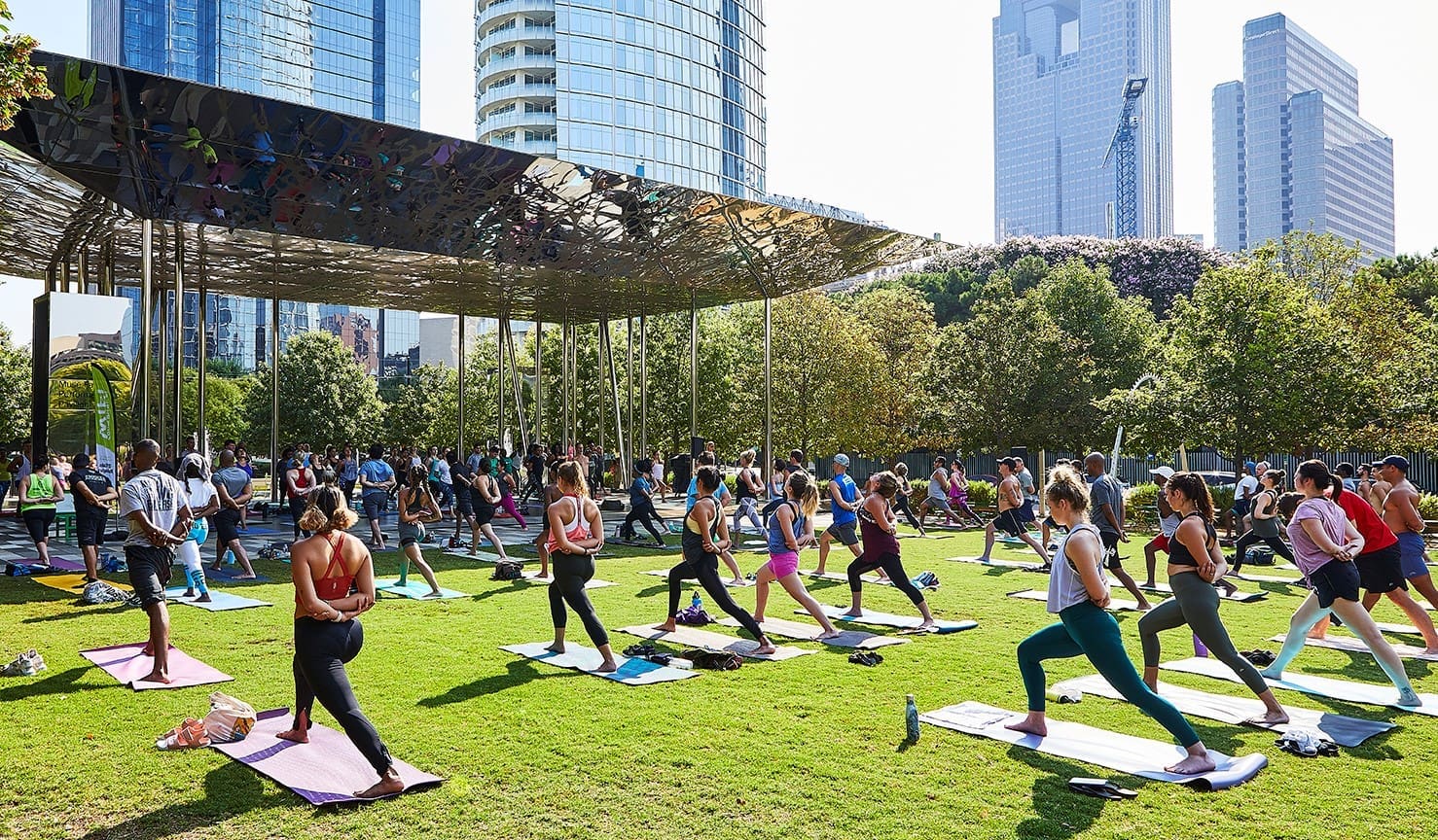 Klyde Warren Park Yoga Dallas weekend
