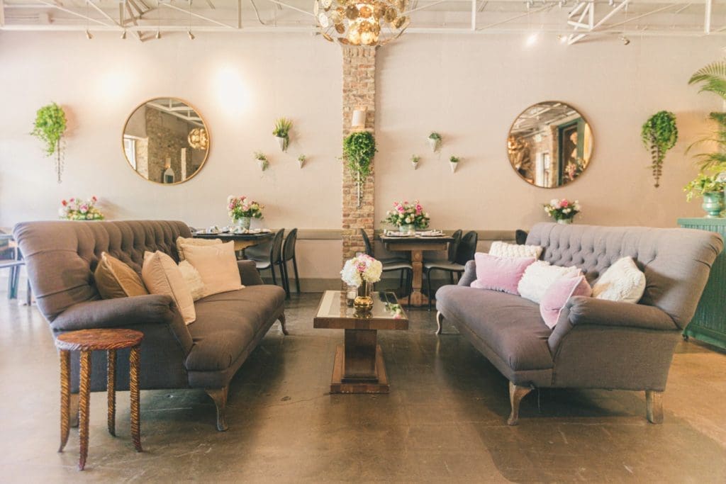 The freshened interiors are cozy and romantic at BREWED.