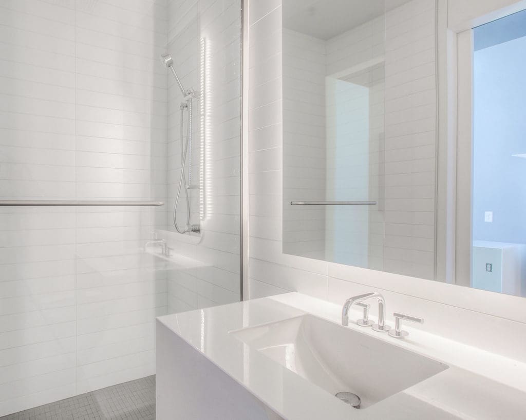 Sleek bathroom and shower design.