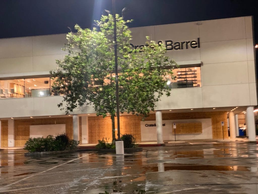 Crate & Barrel in Highland Village is taking precautions against an anticipated problems. (Photo by Shelby Hodge)