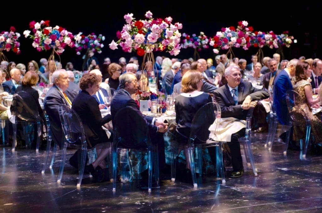 Not only is Houston Grand Opera no longer holding such intimate dinners on stage at Wortham Theater Center, but performances have been cancelled due to the pandemic. (Photo by Wilson Parish)