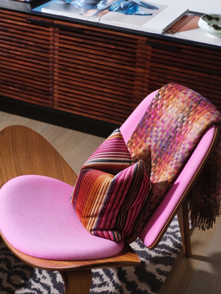 Chair from Design Within Reach. Missoni Home throw and pillow. (Photo by Lisa Petrole)