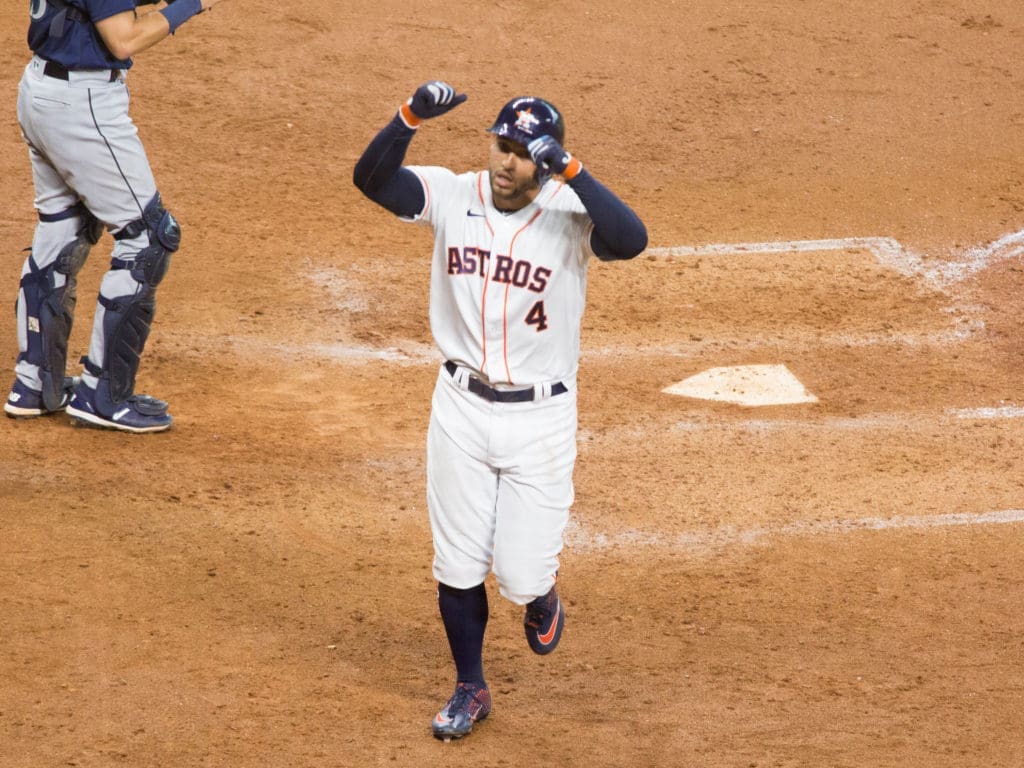 George Springer's home run celebrations are Minute Maid Park staples. (Photo by F. Carter Smith)