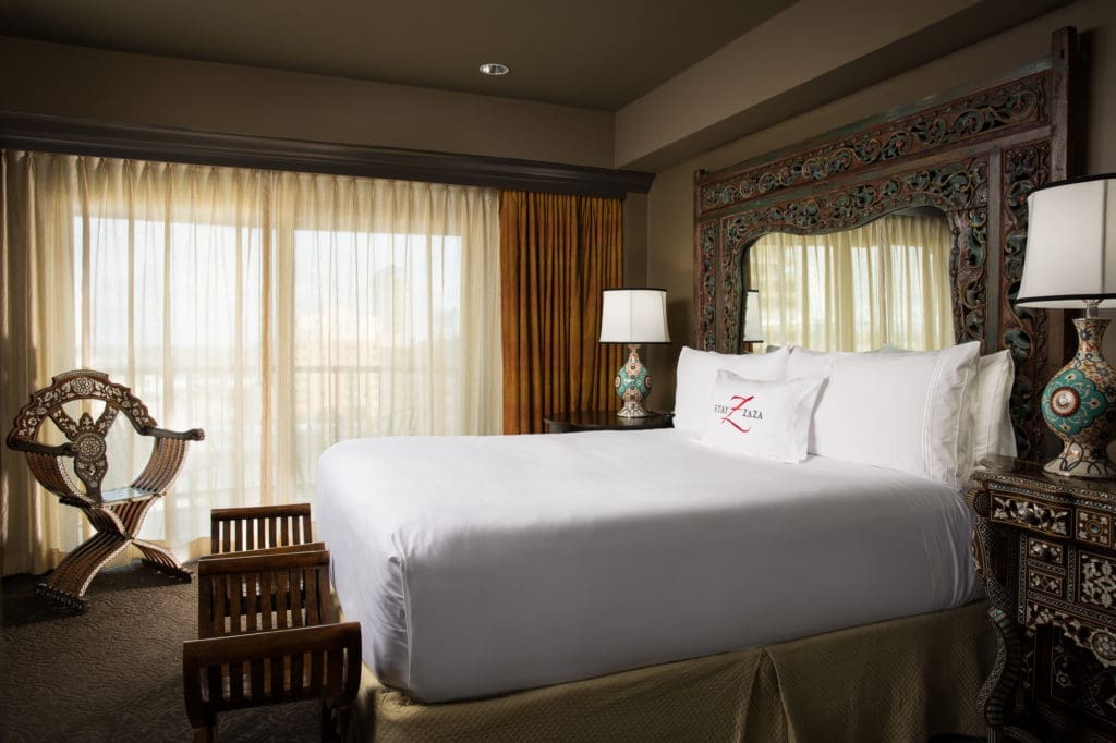Hotel ZaZa Houston's Casa Blanca Suite bedroom  (Hotel ZaZa photo)