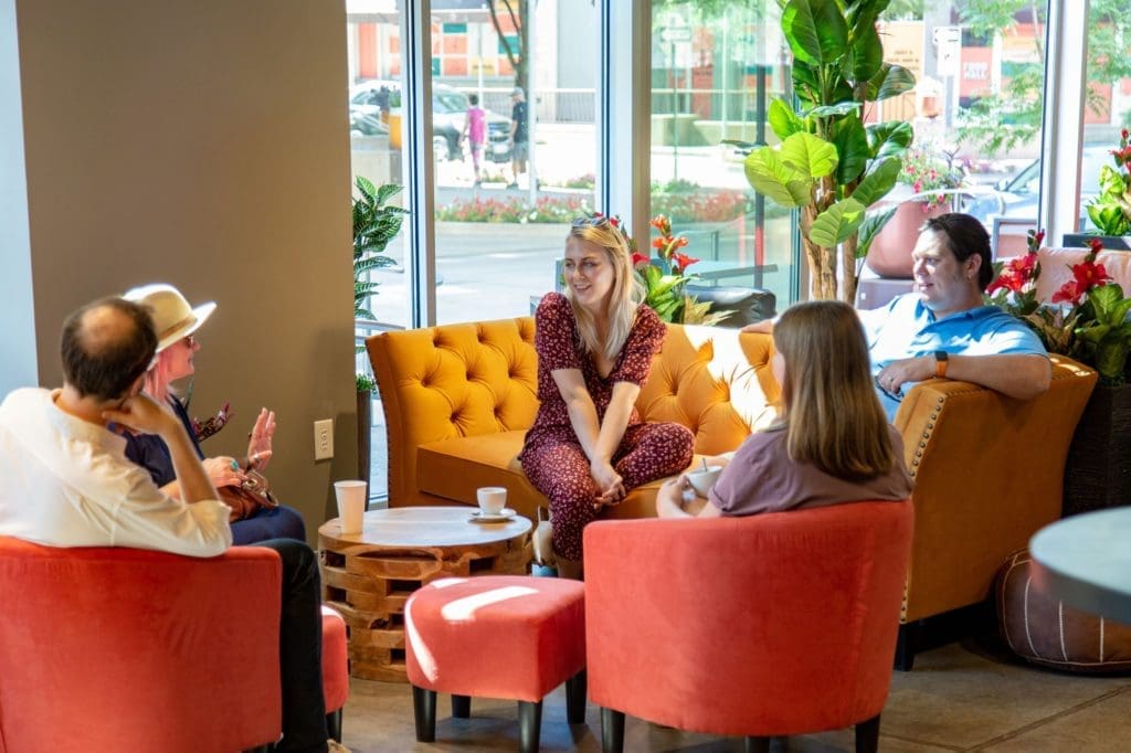 Crockett Row Food Hall has funky new furnishings and a new feel.