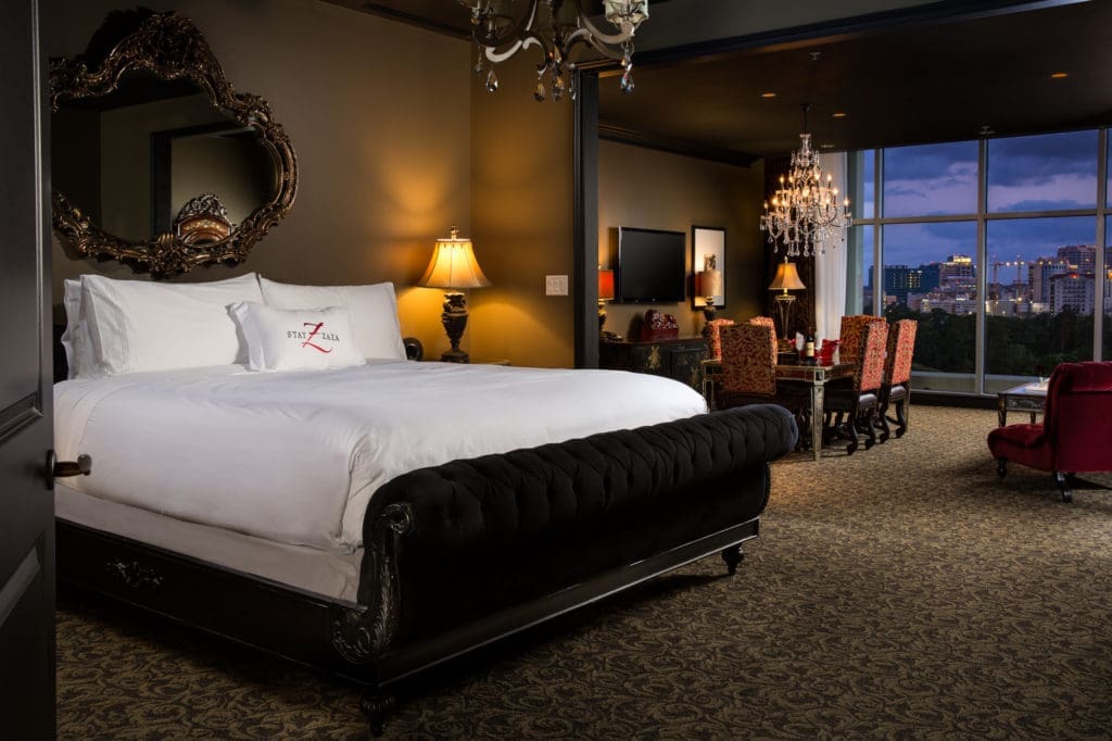 Hotel ZaZa Museum District's Fatal Charms Suite bedroom  (Hotel ZaZa photo)