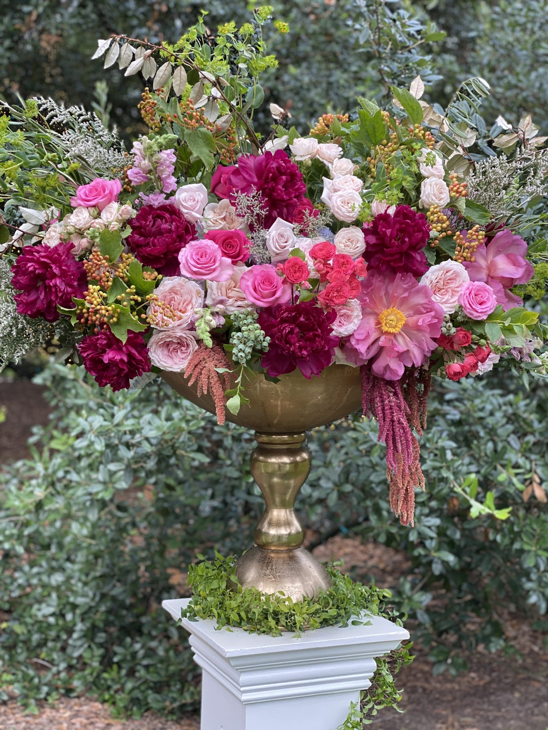 Flowers for an outdoor wedding at The Houstonian are created by Sage ‘n’ Bloom at The Houstonian. (Courtesy photo)