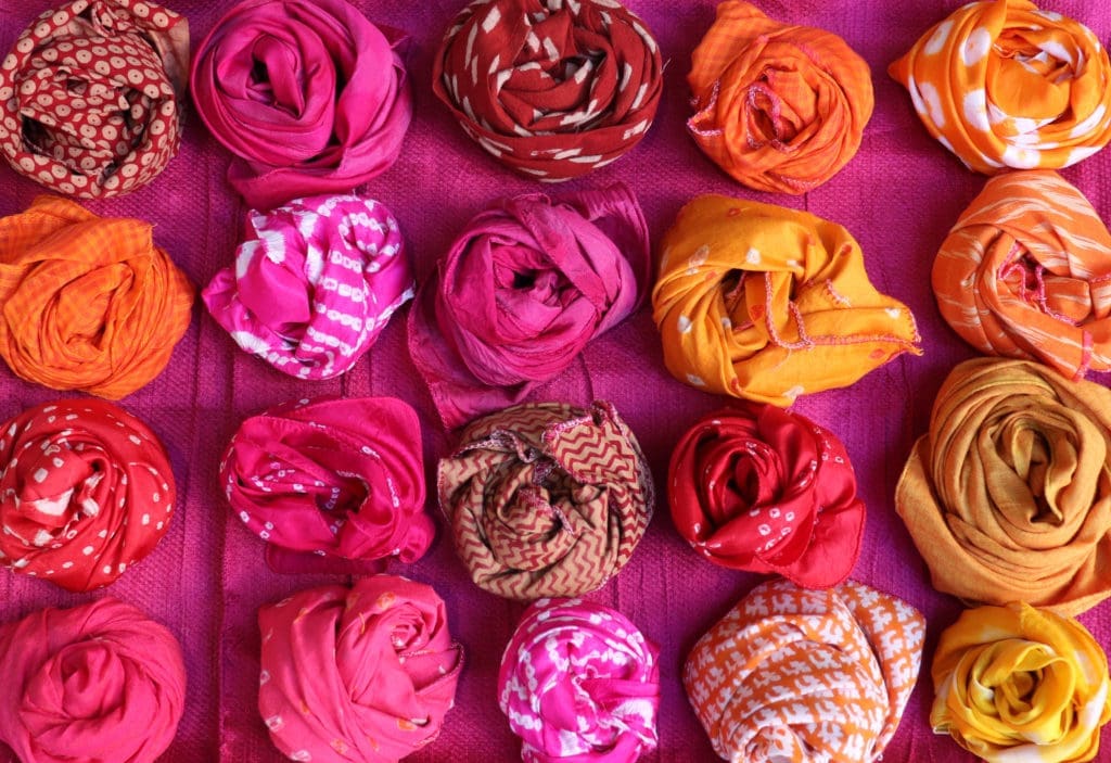 Anita Jaisinghani's Queen Scarves come in a vibrant array of colors and patterns. (Courtesy photo)