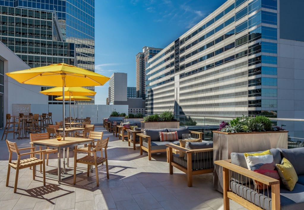 Terrace 54 Bar and Table with outdoor seating at The Westin Houston Medical Center (Photo by The Westin Houston Medical Center)