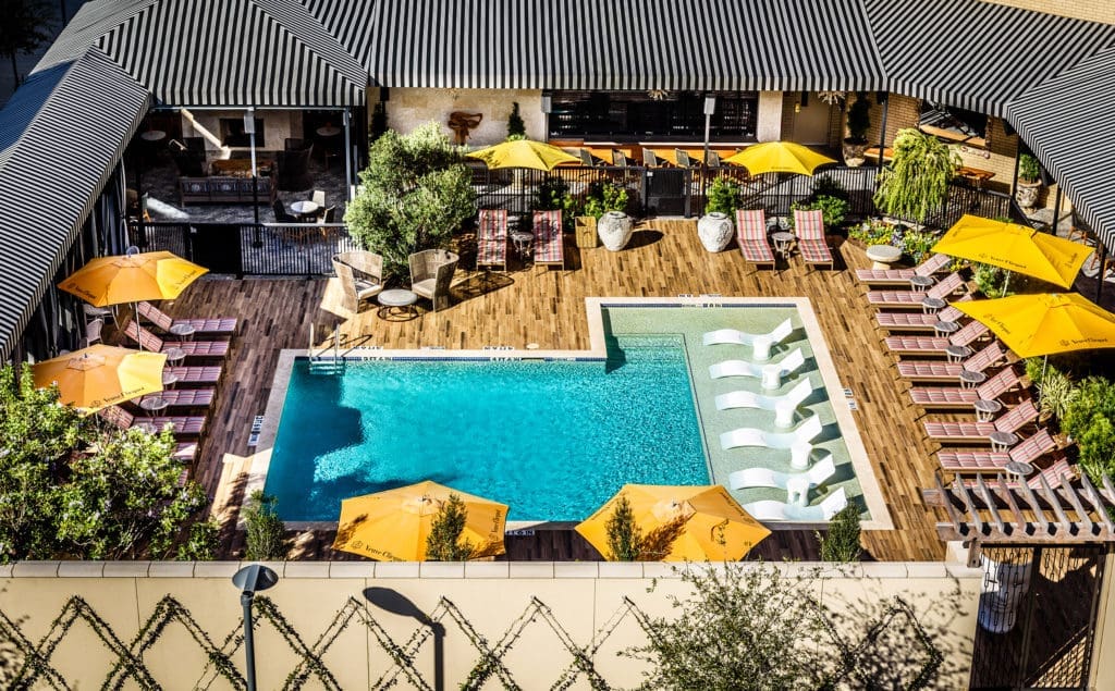 Poolside, known as the Beach Club,  at Hotel ZaZa Memorial City  (Hotel ZaZa photo)