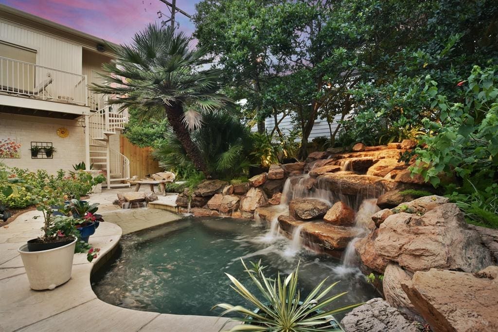 The lagoon style pool with waterfalls is a special amenity.