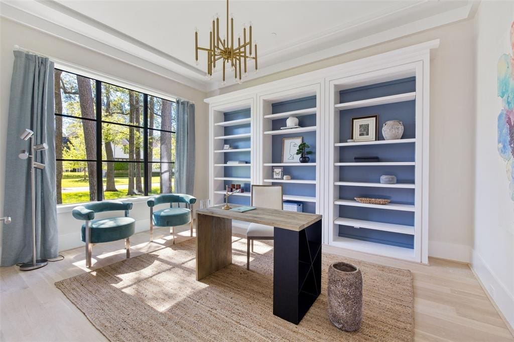 The study was staged by Walker Wright with an assist from Cindy Witmer Designs.