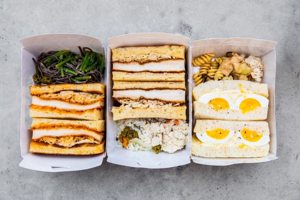 Chicken, tofu, and fruit options sandos from Sandoitchi. (Photo by Reed J Kenney)