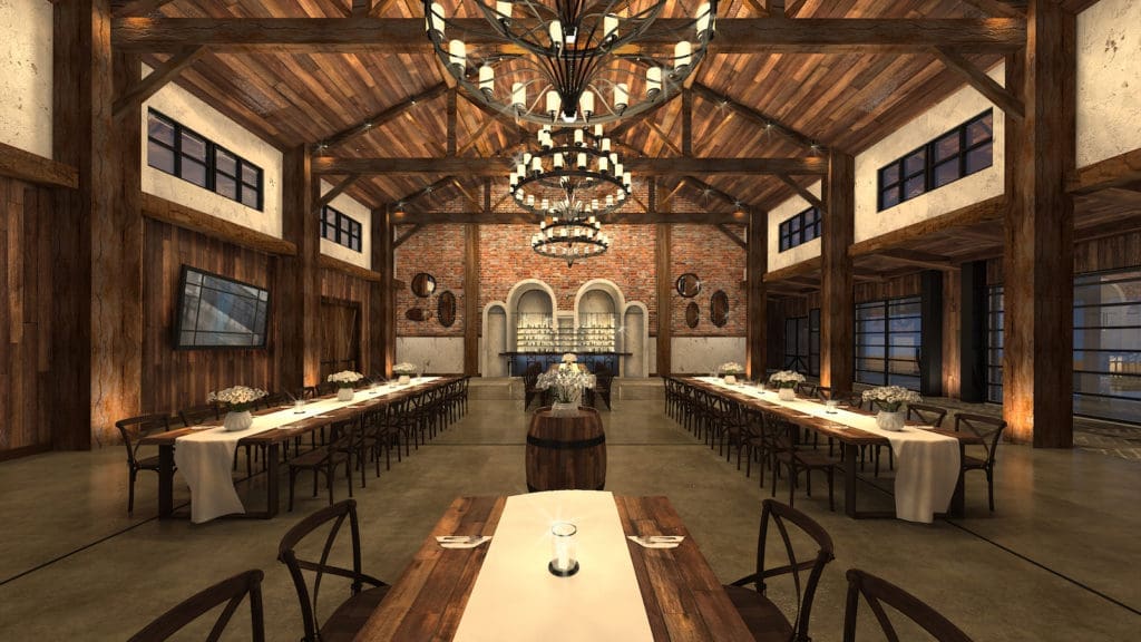 The event barn will be available for weddings and a variety of gatherings. 