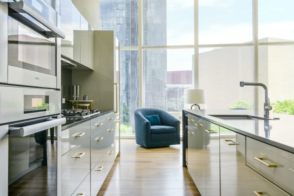 Kitchen with Miele appliance package.