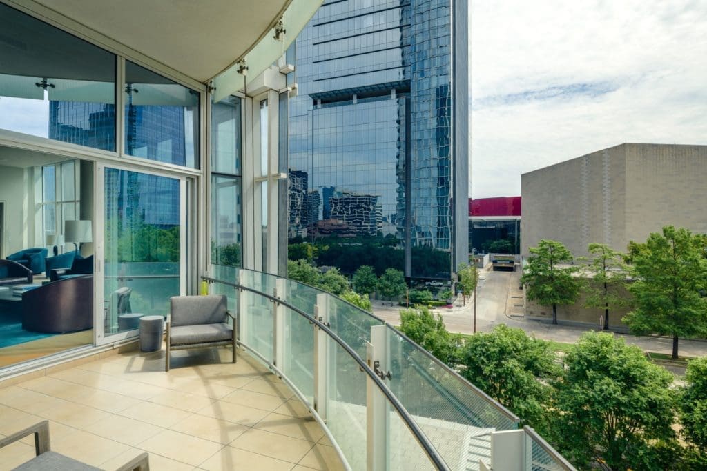 Museum Tower is one Dallas' most coveted addresses for good reason. This is the balcony view from 1918 Olive Street No. 302.