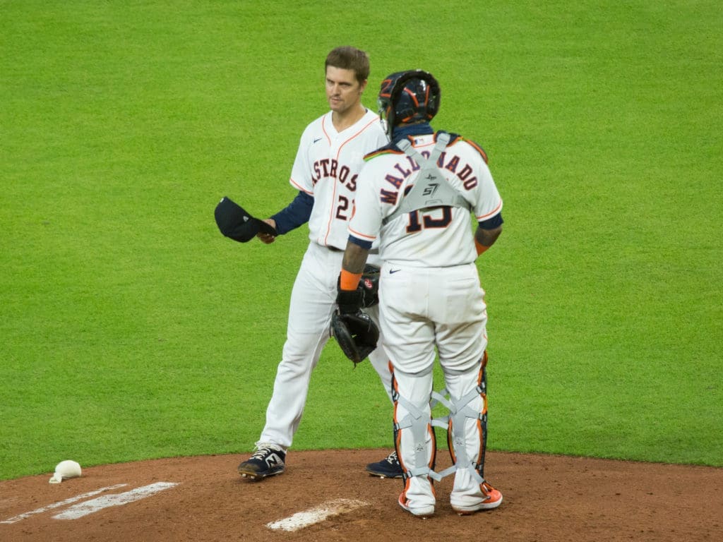 Zack Greinke is not a big fan of mound meetings. (Photo by F. Carter Smith)