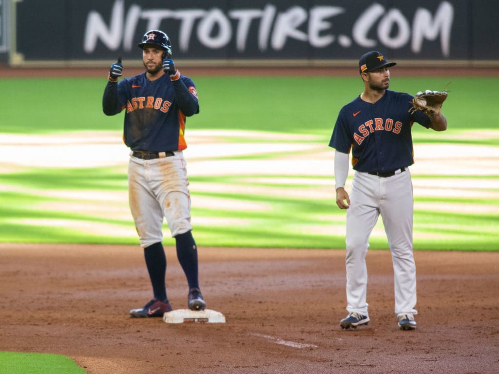 This season has been anything but thumbs up for George Springer. (Photo by F. Carter Smith.)