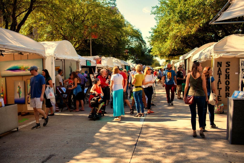 The Bayou City Art Festival Downtown features watercolor artist Gwendolyn Redfern on March 29 and 30. (Photo by Katya Horner)