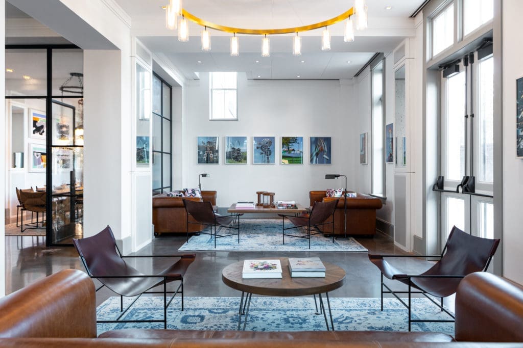 The lounge at Elm & Good. (Photo by Chris Molina)