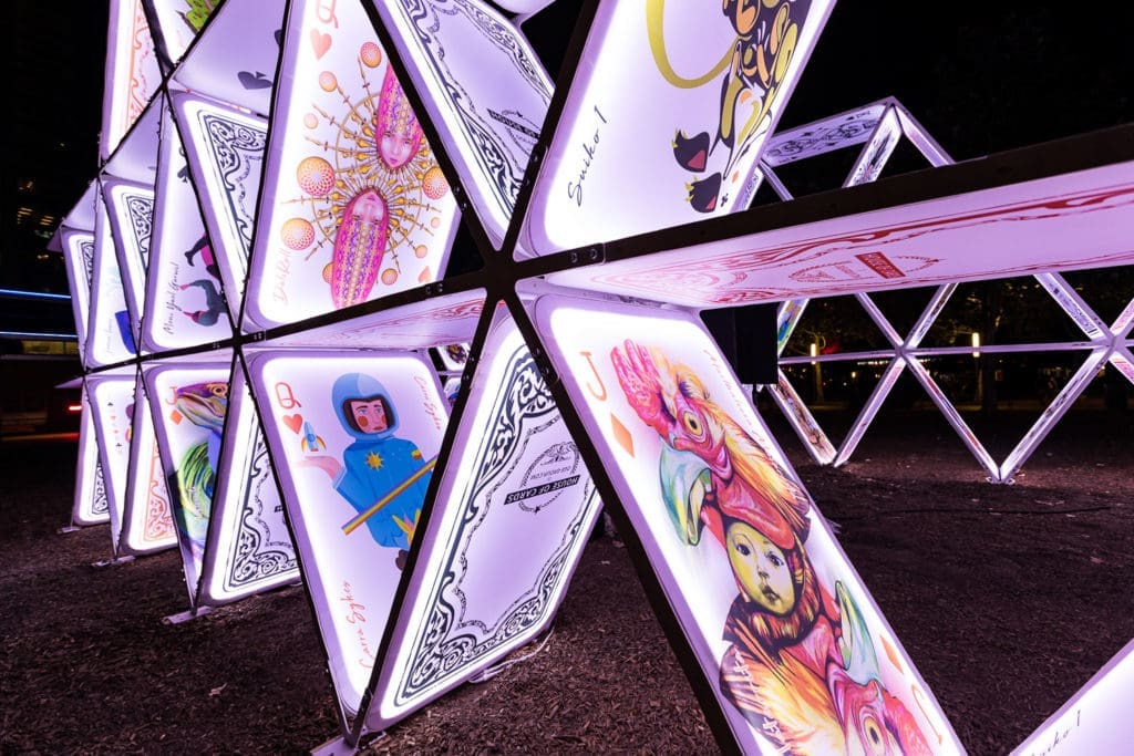 Face cards from this magical deck are the work of artists from around the world, including 20 Houston artists. (Photo by  Trish Badger, Courtesy of Weingarten Art Group)