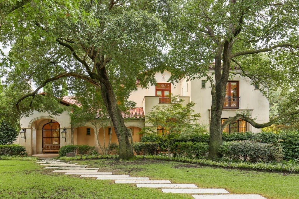 The Santa Barbara style facade.