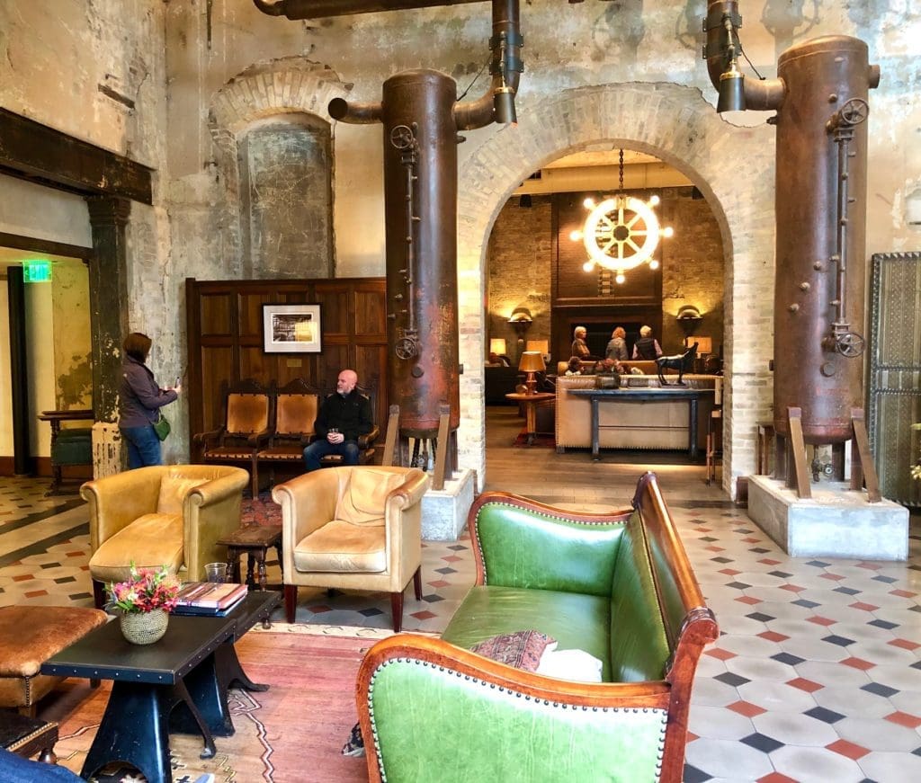 Relaxed seating inside Hotel Emma's lobby. Photo by Courtney Dabney.
