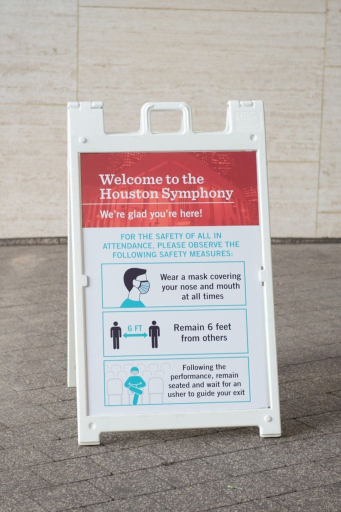 The Houston Symphony and Houston First have numerous health and safety precautions in place. (Photo by Wilson Parish)