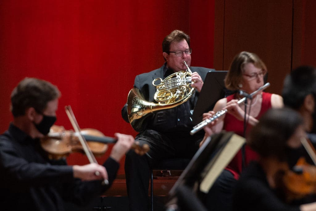 Houston Symphony musicians  William VerMeulen and Aralee Dorough (Photo by Wilson Parish)