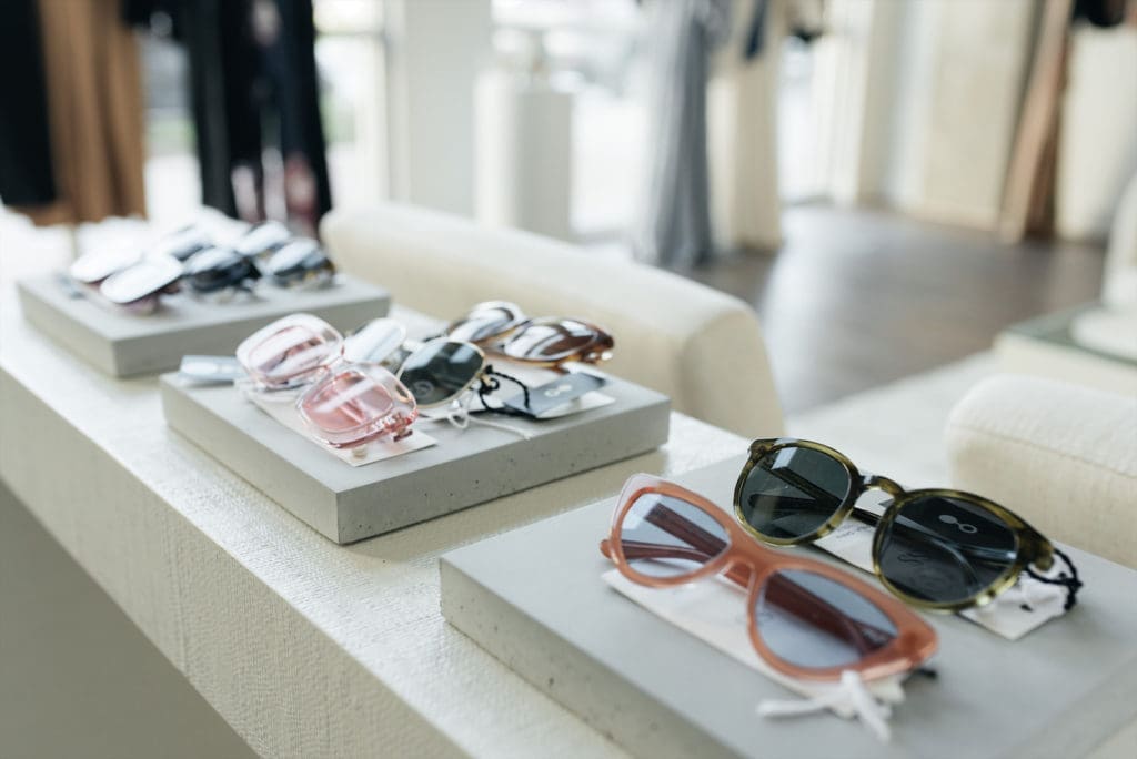 UK-based Pala Eyewear's frames are made predominately with bio-acetate. (Photo by  Marshall David of Secretary Studio)