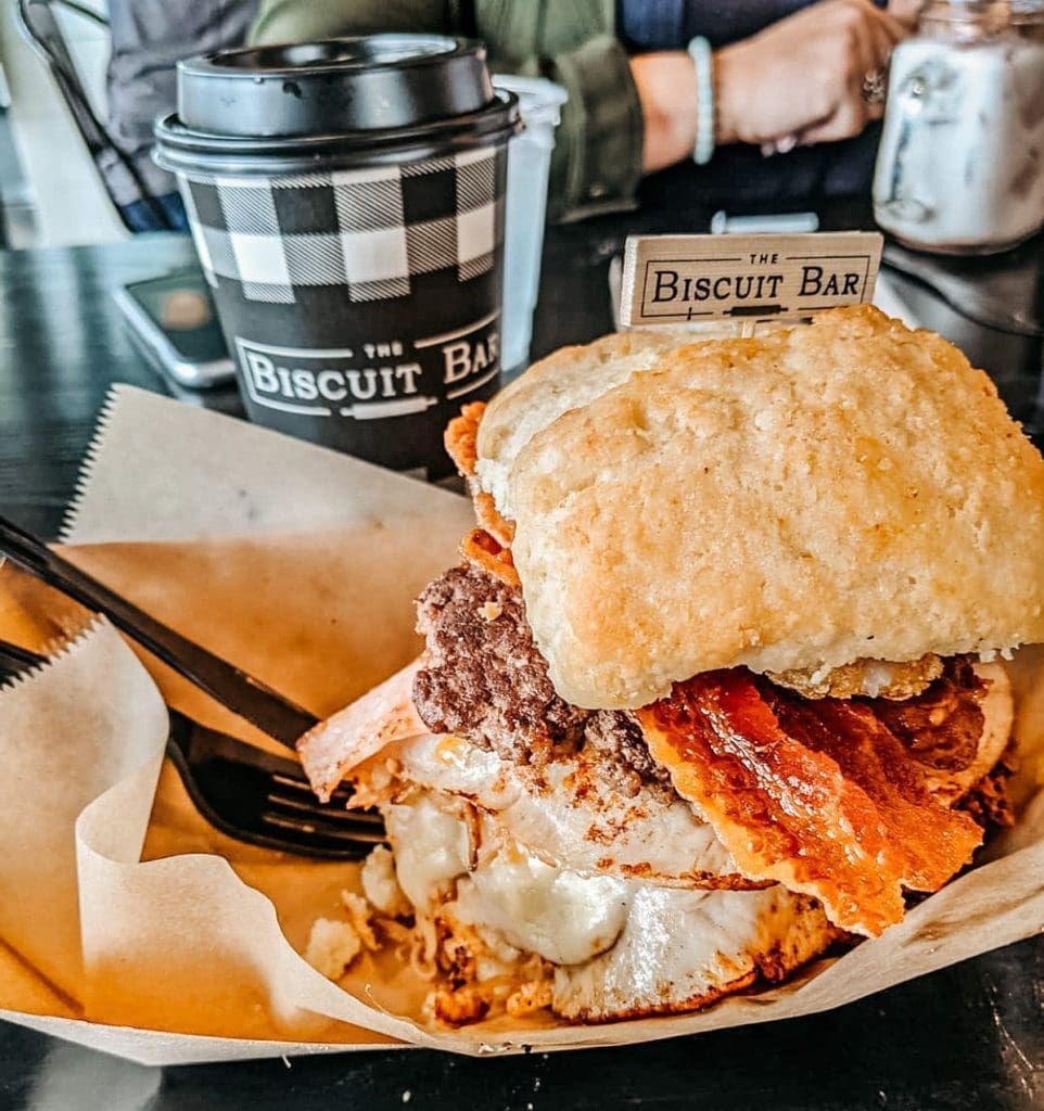 The Biscuit Bar opens Wednesday in Mule Alley. 