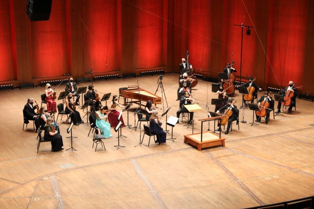 A Houston Symphony season like no other launches in Jones Hall where the audience was limited to 60 patrons.  (Photo by Priscilla Dickson)